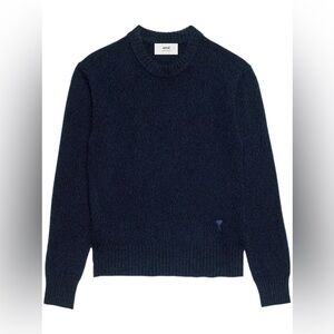 Ami Paris | Tonal Ami de Coeur Cashmere Sweater | Navy | M